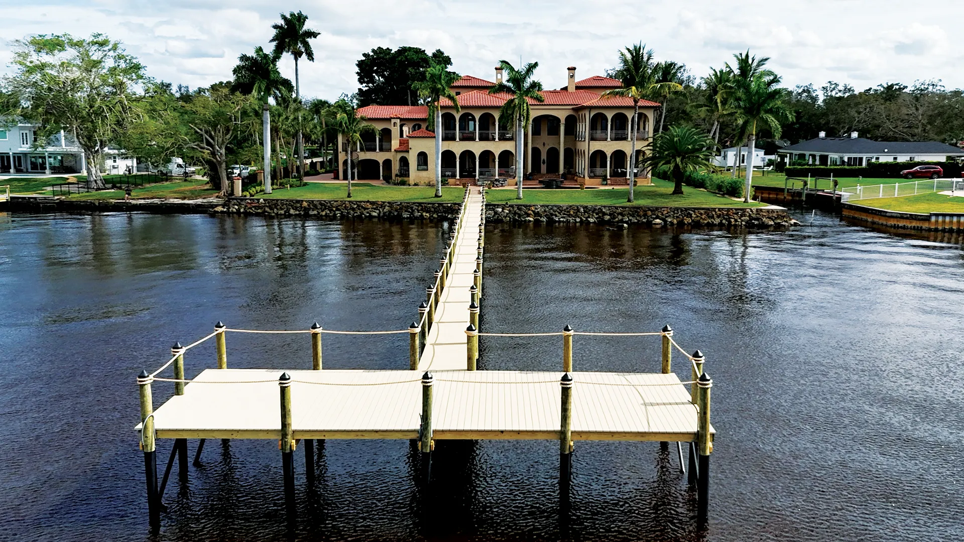 Fort Myers House with an Open Water Dock